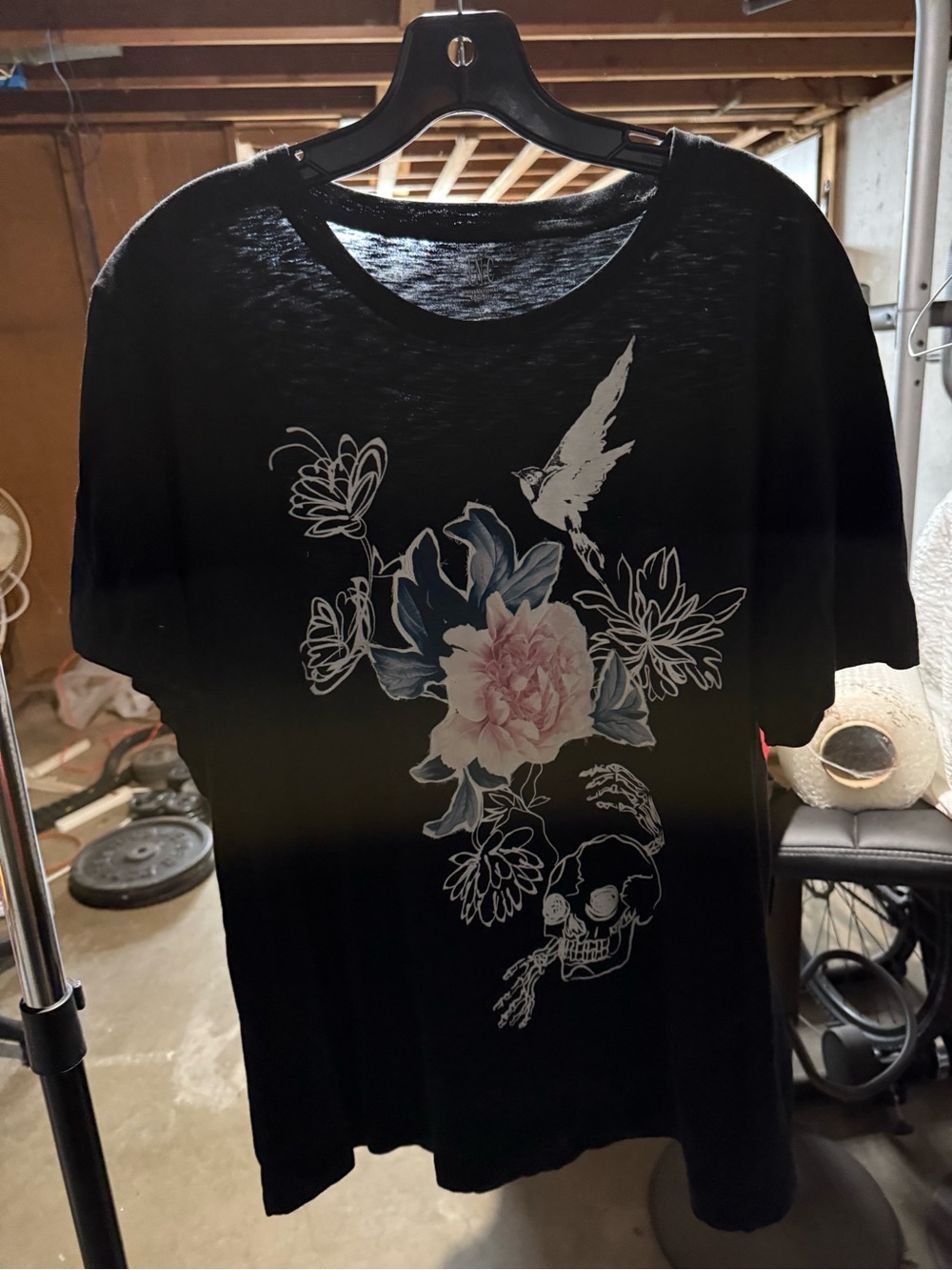 INC International Concepts Black Crewneck Tee